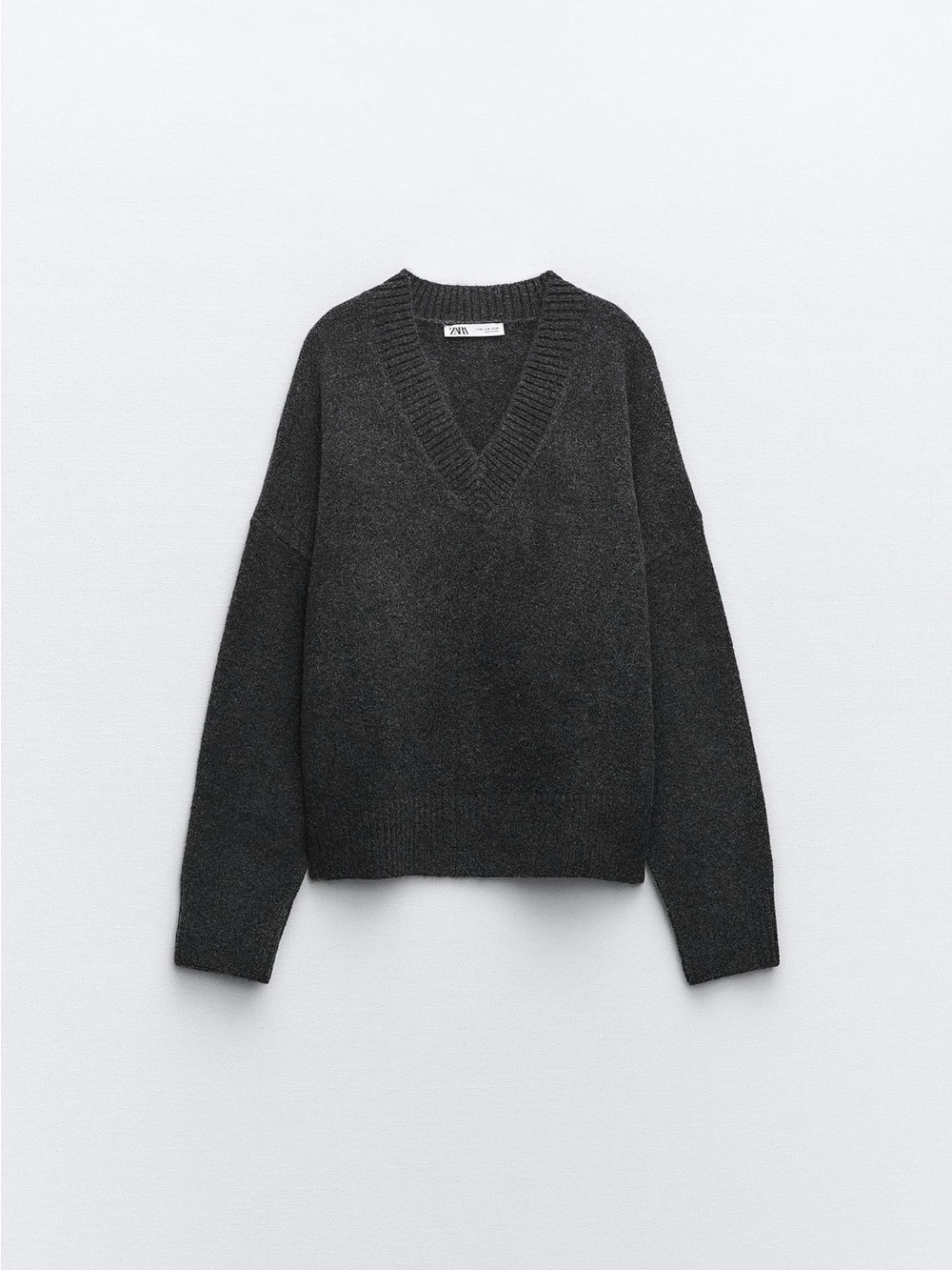 Zara | Charcoal V-Neck Sweater
